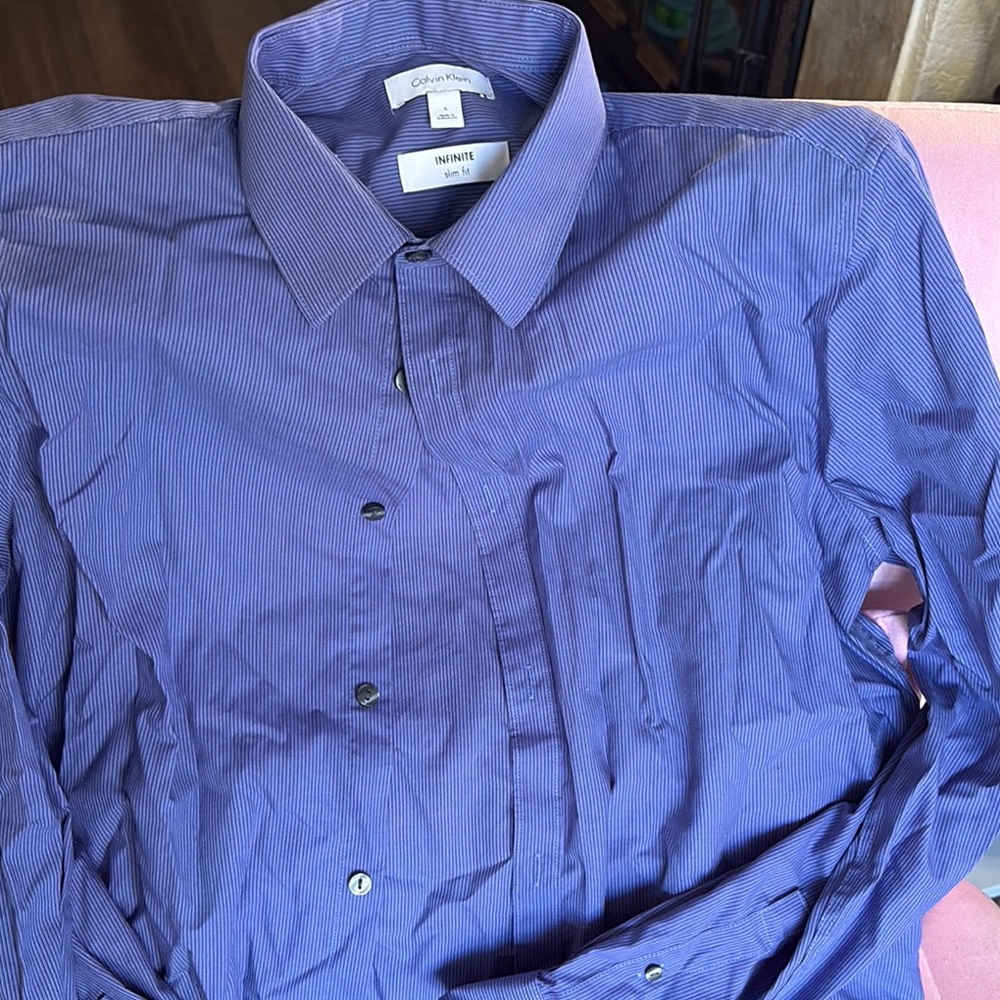 Calvin Klein Men's Purple Dress Shirt